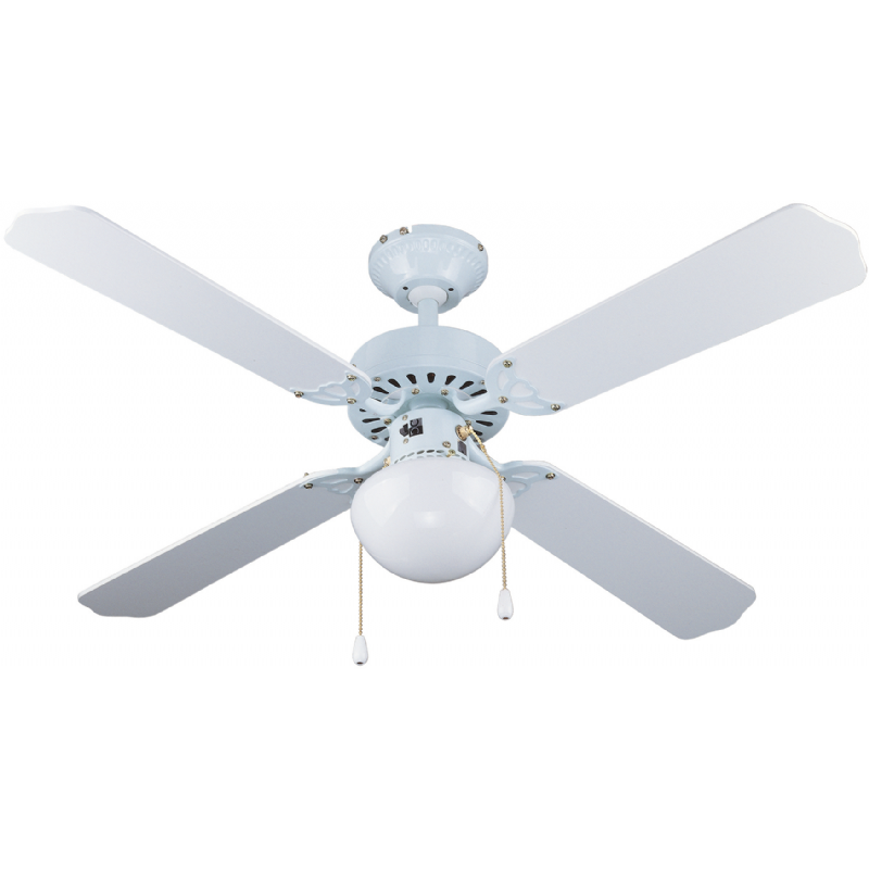 White ceiling fan with 42 "Hemilton lighting HEM-650