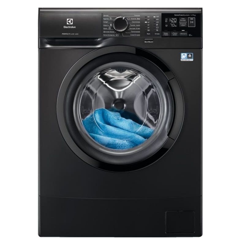 Electrolux Front Loading Washing machine - 7 Kg - Depth 50 cm - 1200 RPM - Black - EW6S7246XM
