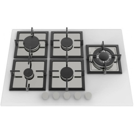 LACASA Gas Cooktops - 5 Burners - CAST IRON - White - LCT70GWSB