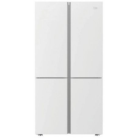 Beko refrigerator 4 doors - 580L - No Frost - White glass - GN1406221GW
